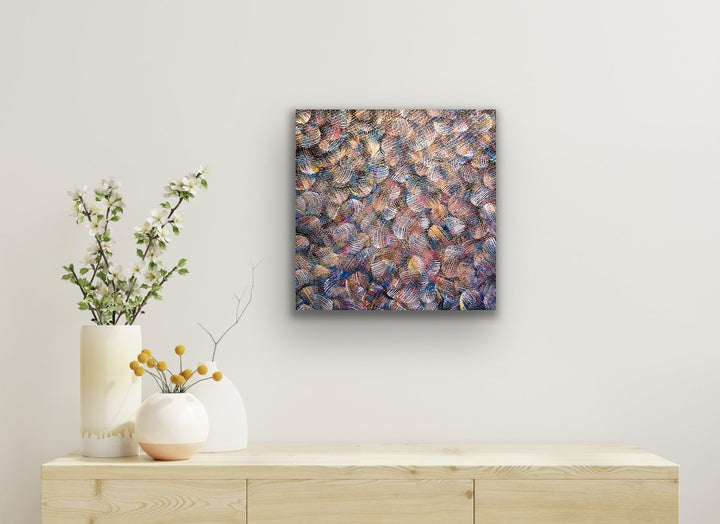 Colorful Dance Limited Edition abstract painting displayed in a modern home.