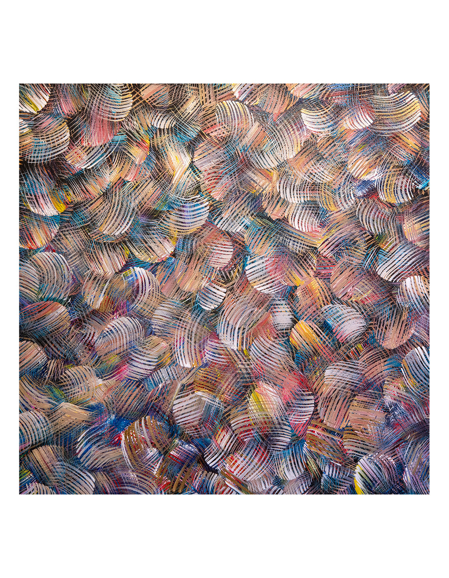Colorful Dance Limited Edition abstract painting on white background.