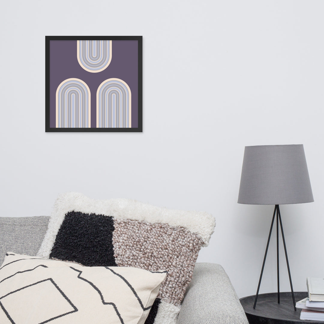 Purple arches framed poster. Purple Simplicity Collection.