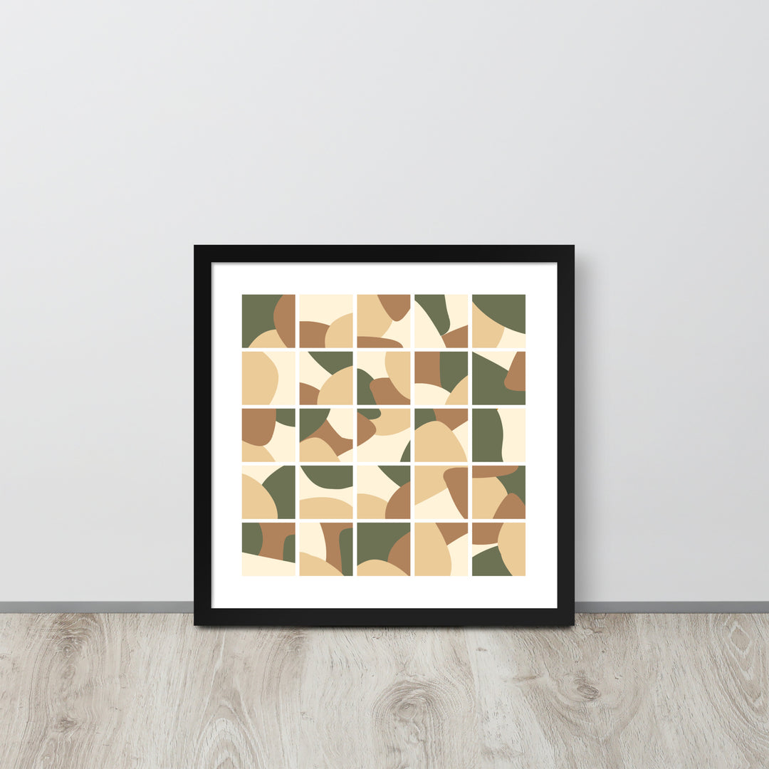 Earth Toned Collage Framed Poster. Earth Tones Collection.