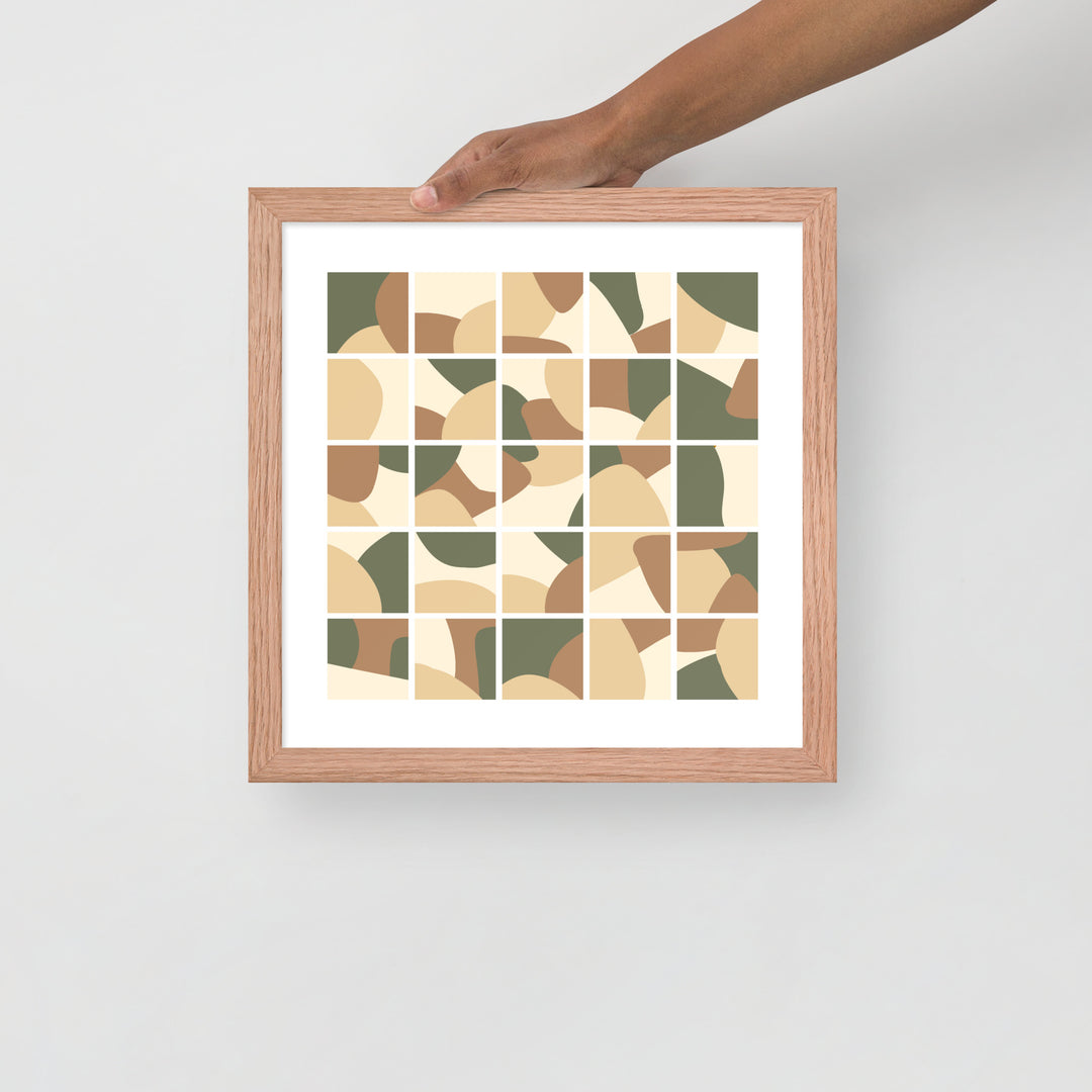 Earth Toned Collage Framed Poster. Earth Tones Collection.