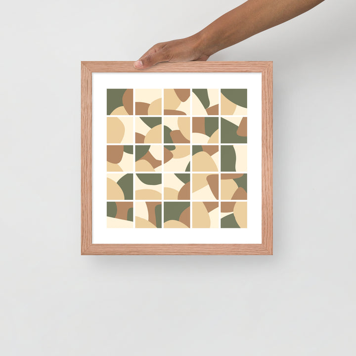 Earth Toned Collage Framed Poster. Earth Tones Collection.