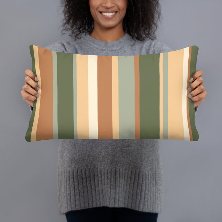 Striped lumbar pillow.  Earthtones Collection.