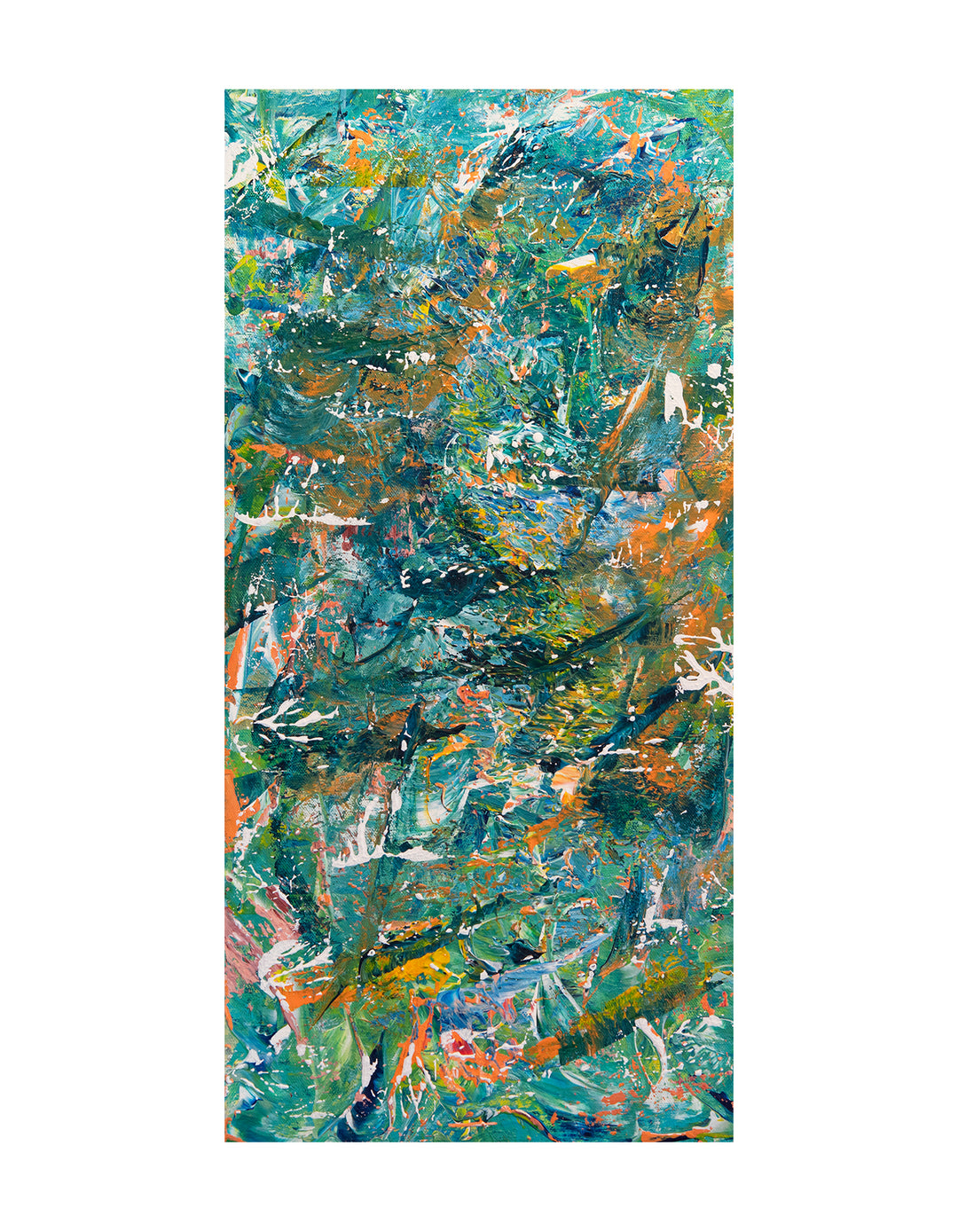 Colorful Rapids original abstract painting on a white background.