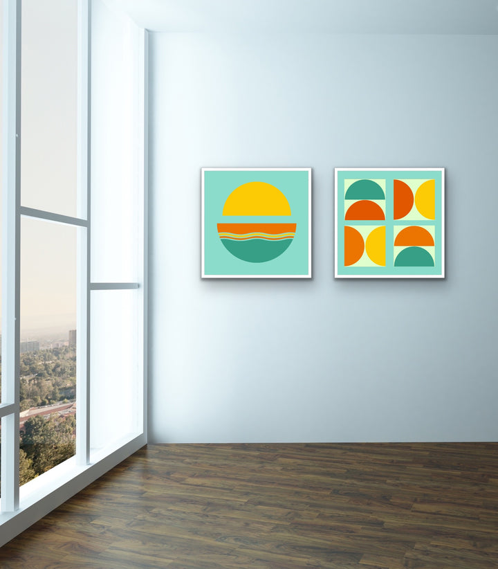 Summer time vibes framed poster. Bright Collection.