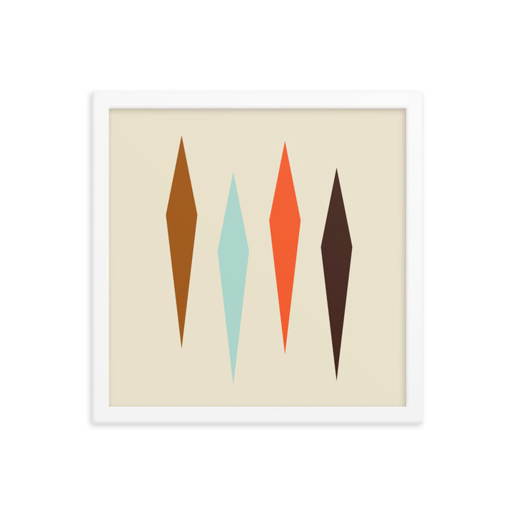 Minimalist white framed 14 x 14 poster.  Part of the atomic cat collection.
