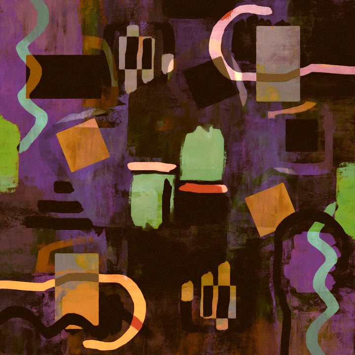 Mismatched Symmetry abstract painting close up.