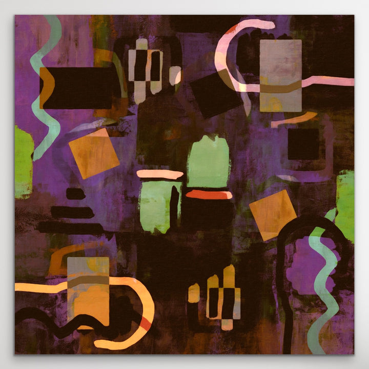 Mismatched Symmetry abstract painting reproduced on metal.