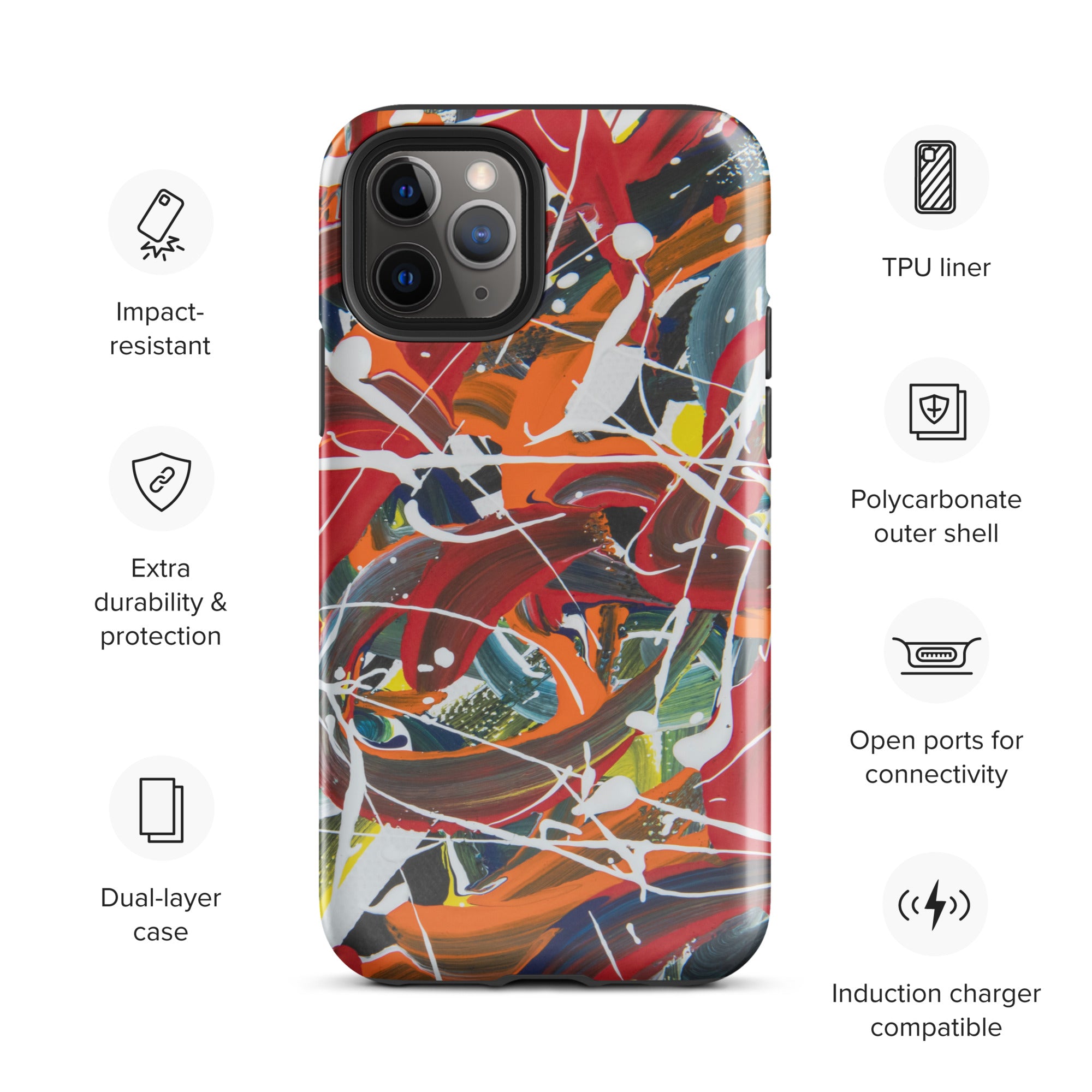 iPhone・スマホケース Society6 Flow by Creative Chaos Tough Case for iPhone® - Red Chaos | Creatify Art Hub