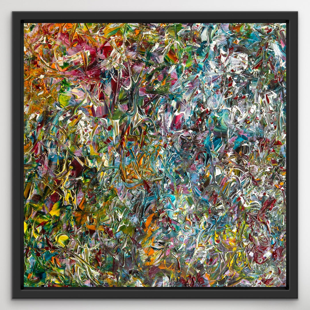 When-the Colors come out to play in a black wooden frame.