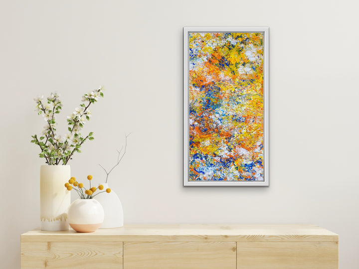 Yellow-Tango-original-abstract-painting-displayed-in-modern-home.
