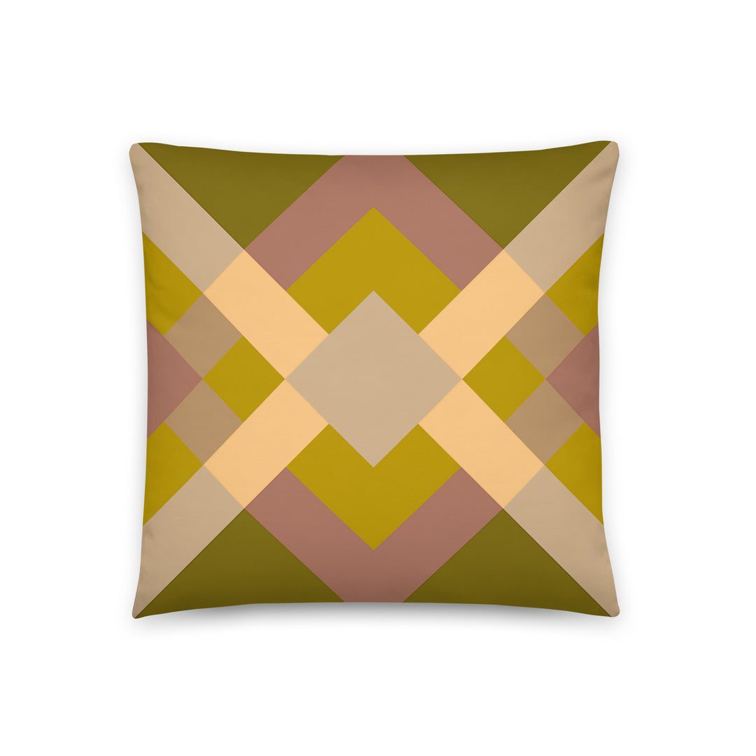 Green Geometric Pillow