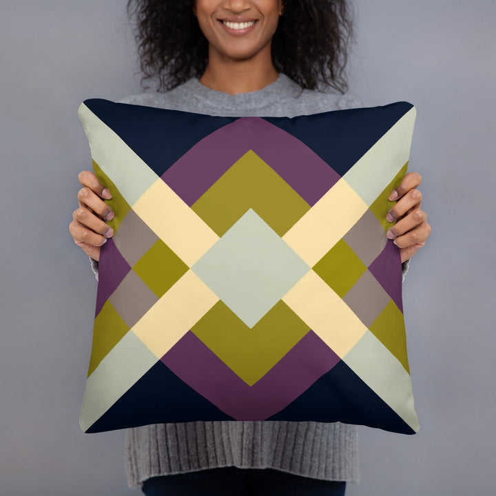 Purple geometric pillow
