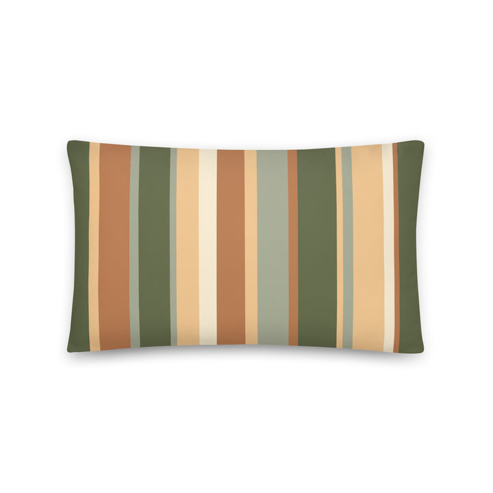 Striped lumbar pillow.  Earthtones Collection.