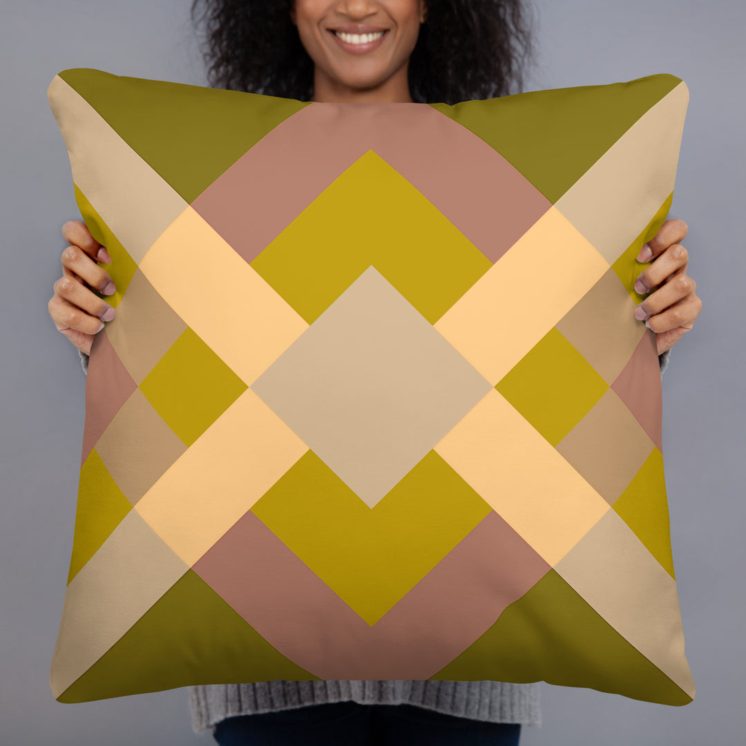 Green Geometric Pillow