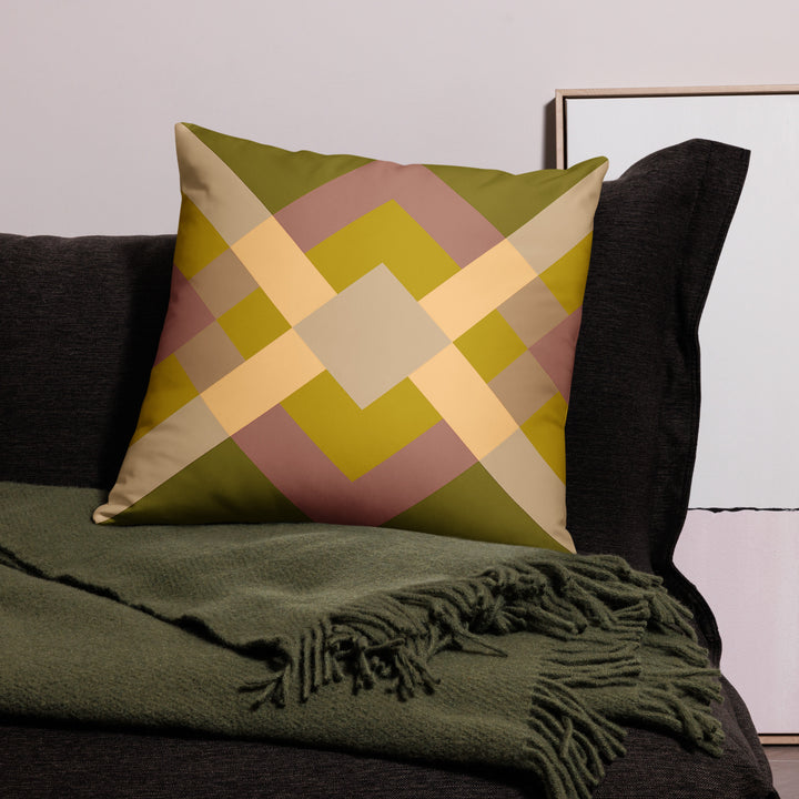 Green Geometric Pillow