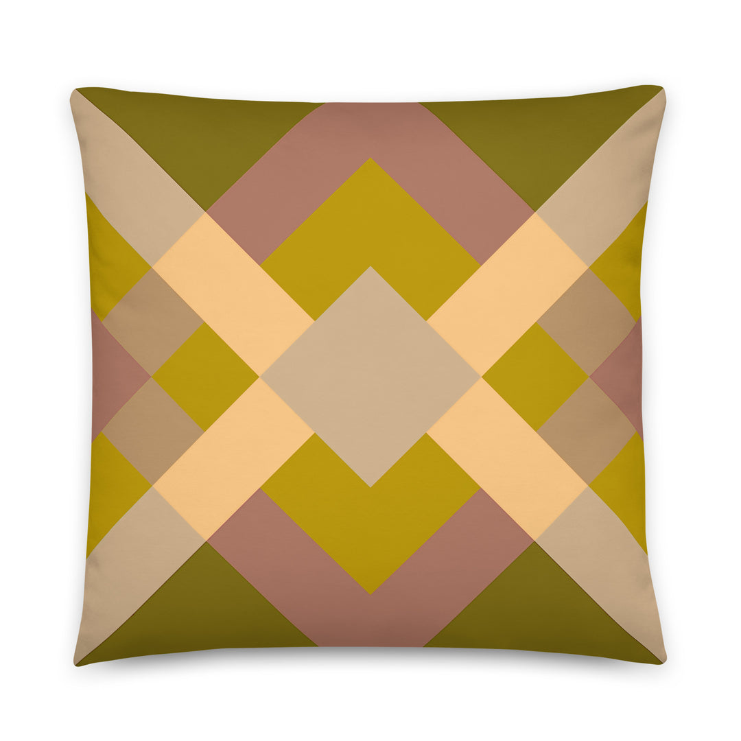 Green Geometric Pillow