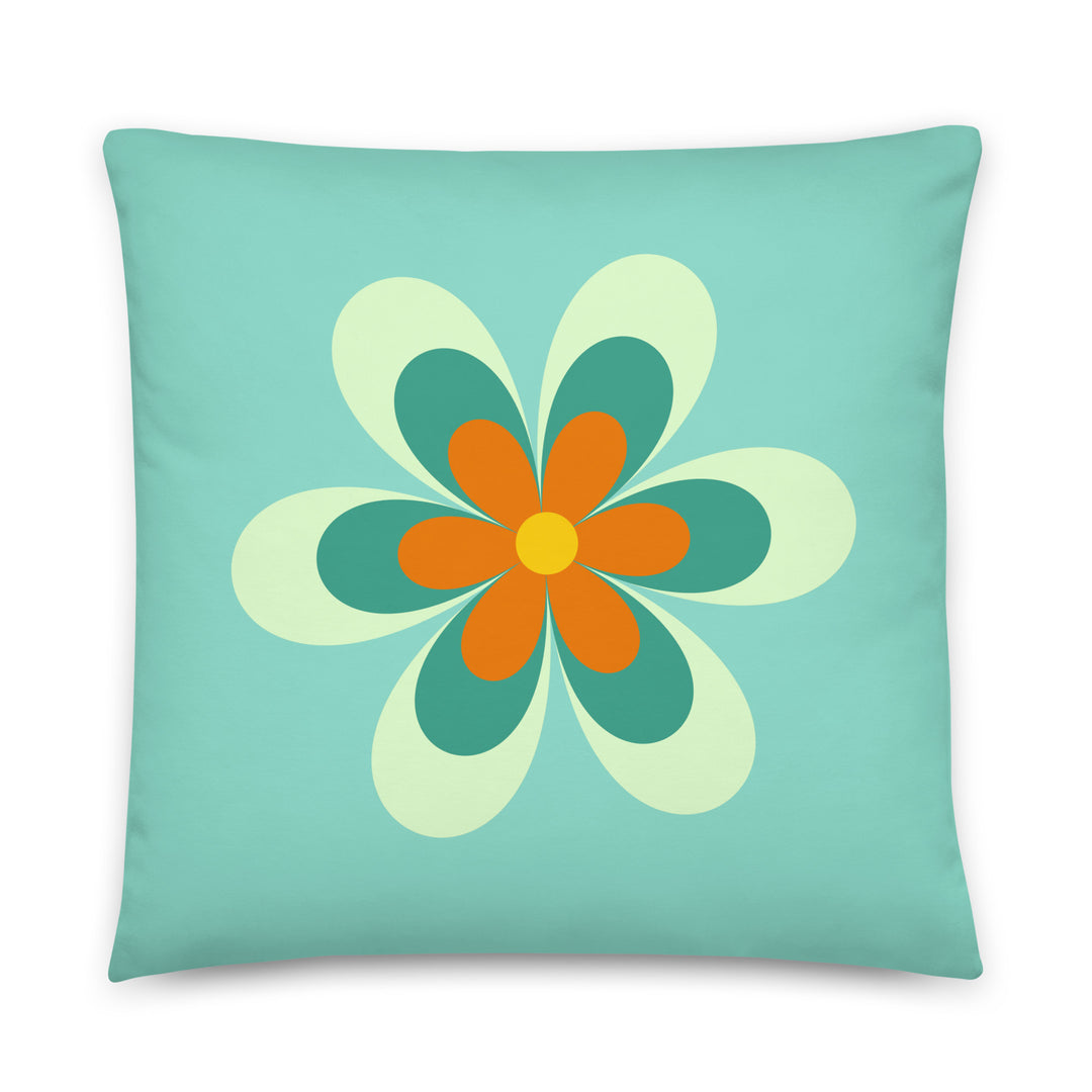 Cheerful Flower Throw Pillow.  Bright Collection.