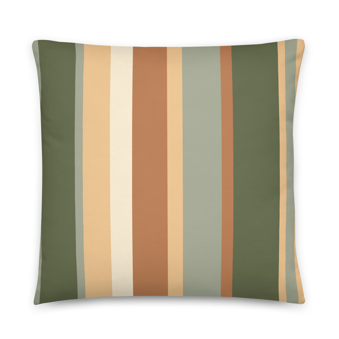 Striped square pillow. Earthtones Collection.
