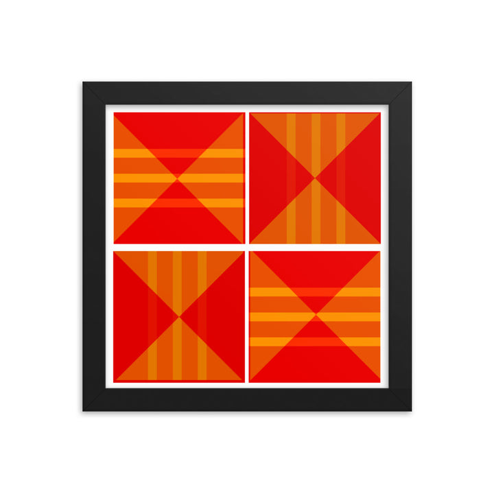 Red Geometric Framed Poster