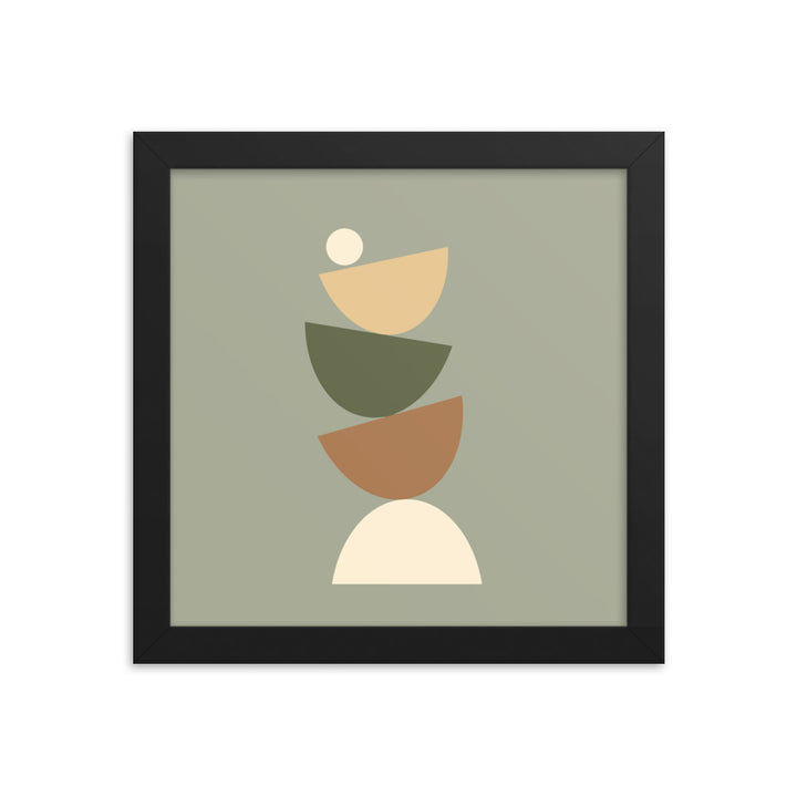 Earth toned "Balanced" Framed Poster. Earth Tones Collection.