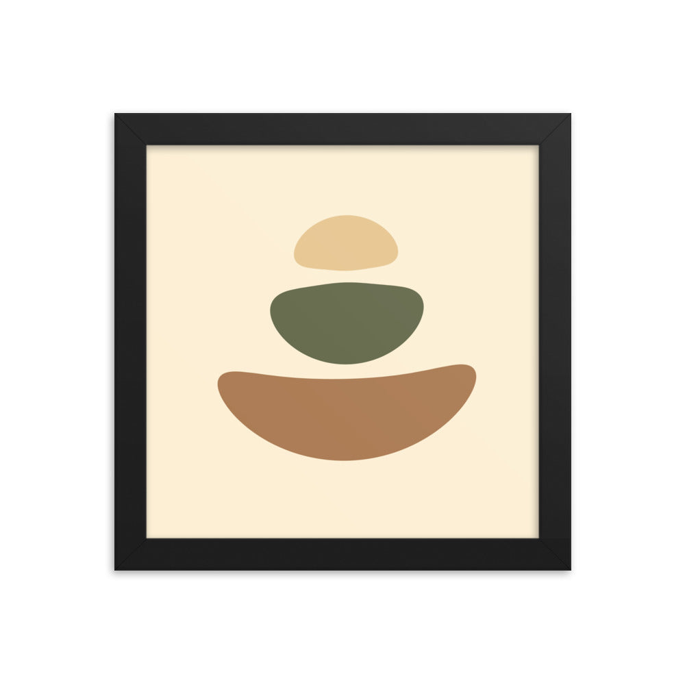 Earth toned mimimalist framed poster. Earth Tones Collection.