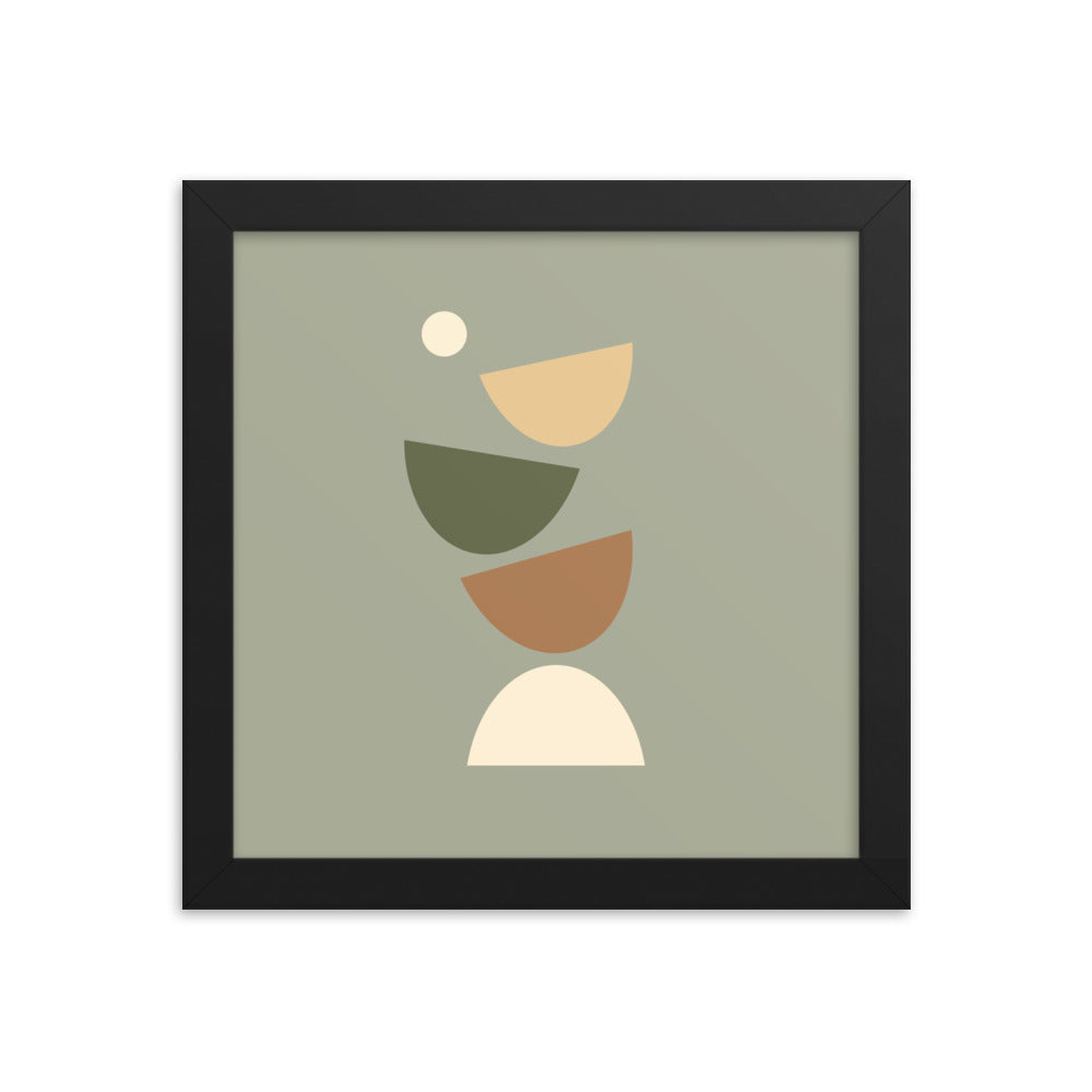 Flying apart earth toned Framed poster. Earth Tones Collection.