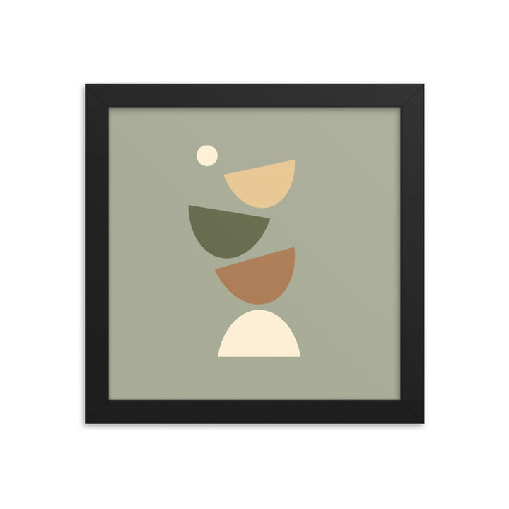 Flying apart earth toned Framed poster. Earth Tones Collection.