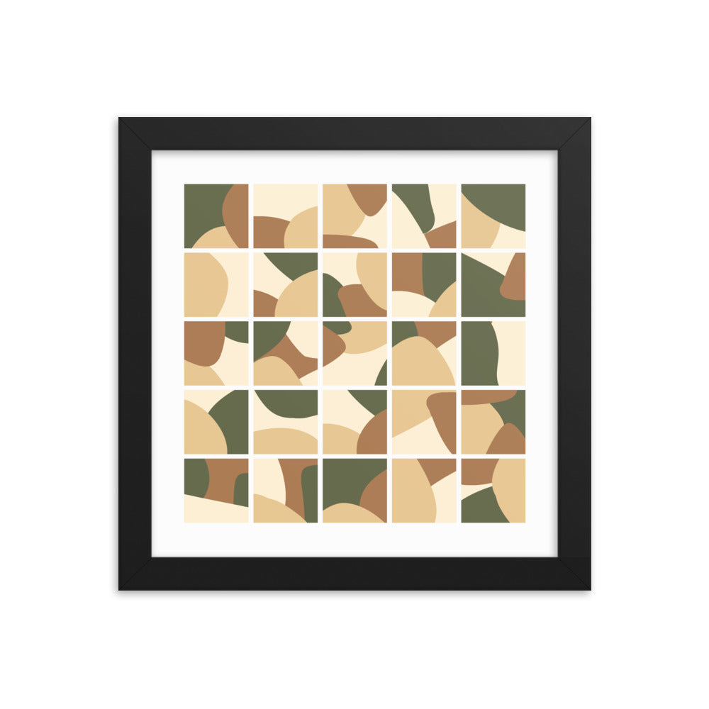 Earth Toned Collage Framed Poster. Earth Tones Collection.