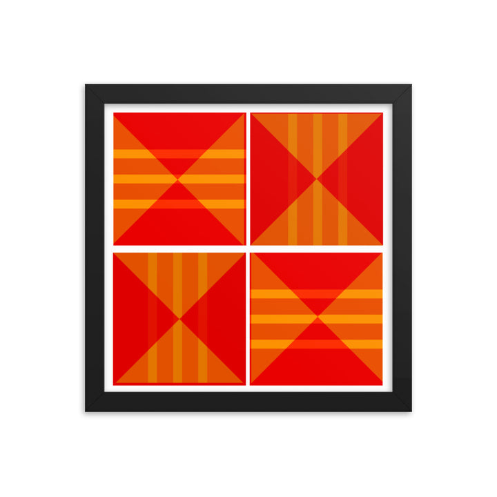 Red Geometric Framed Poster
