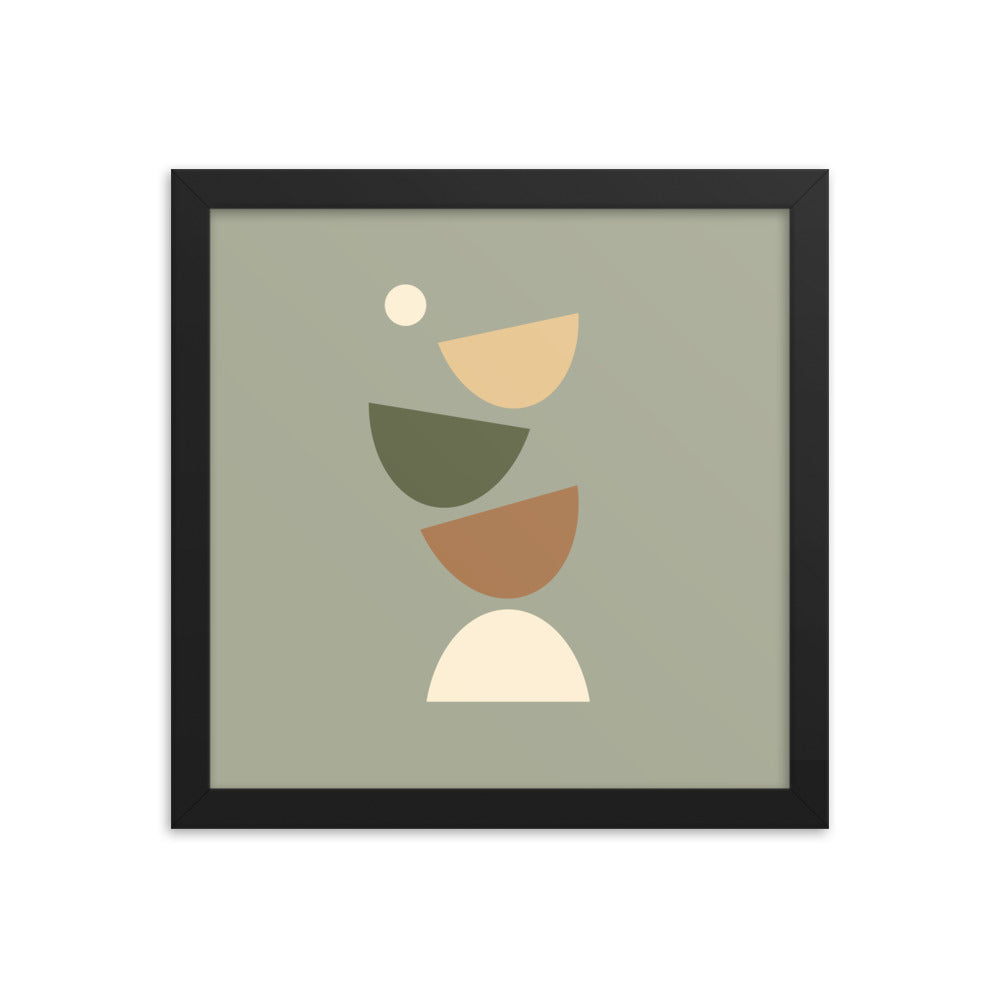 Flying apart earth toned Framed poster. Earth Tones Collection.