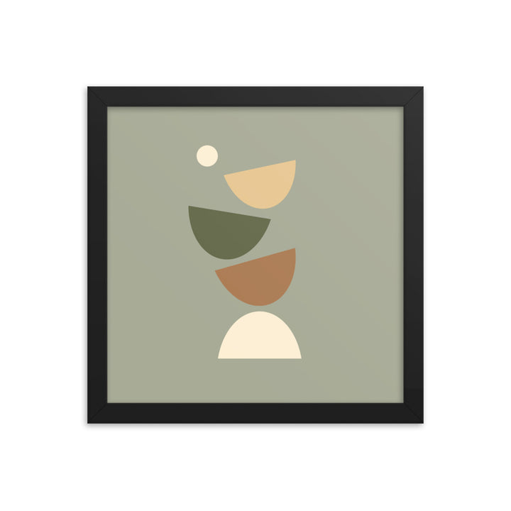 Flying apart earth toned Framed poster. Earth Tones Collection.