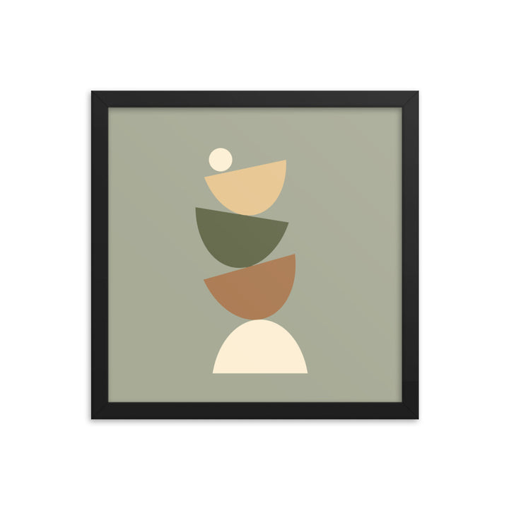 Earth toned "Balanced" Framed Poster. Earth Tones Collection.