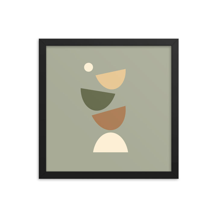 Flying apart earth toned Framed poster. Earth Tones Collection.