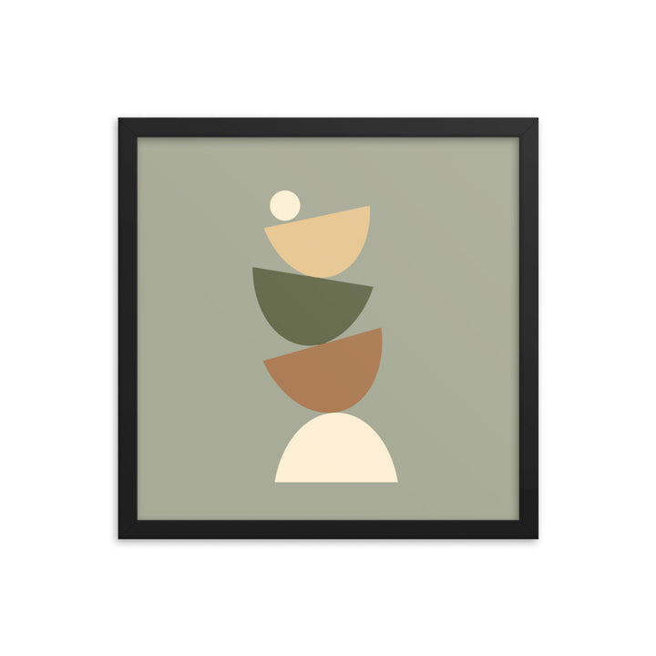 Earth toned "Balanced" Framed Poster. Earth Tones Collection.