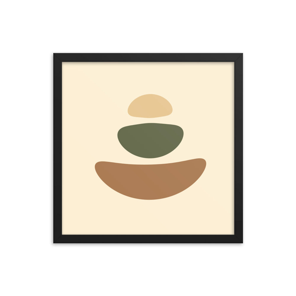 Earth toned mimimalist framed poster. Earth Tones Collection.