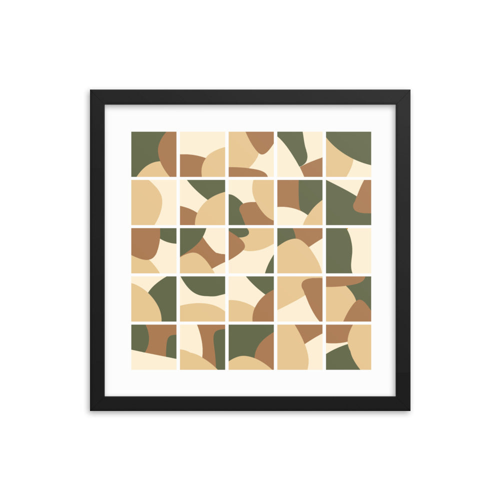 Earth Toned Collage Framed Poster. Earth Tones Collection.