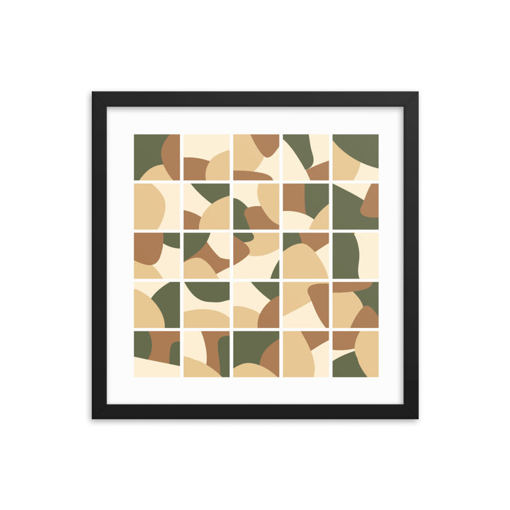 Earth Toned Collage Framed Poster. Earth Tones Collection.