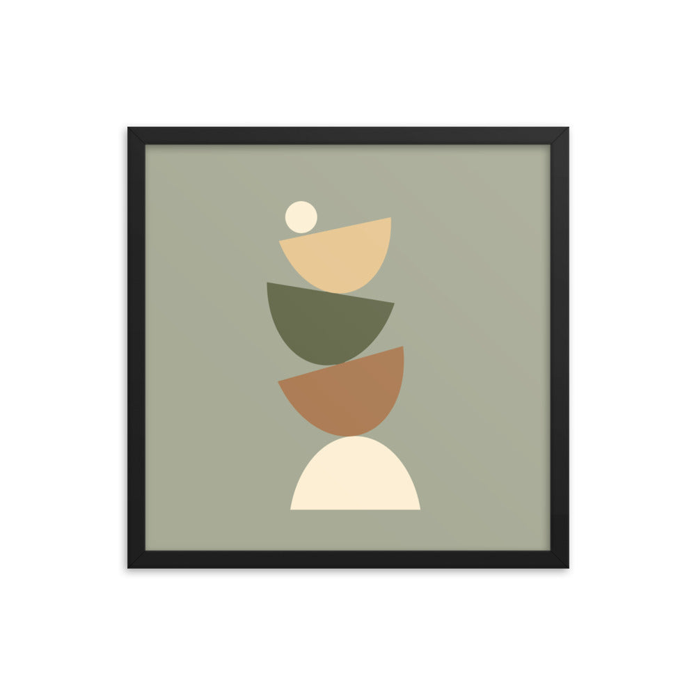 Earth toned "Balanced" Framed Poster. Earth Tones Collection.