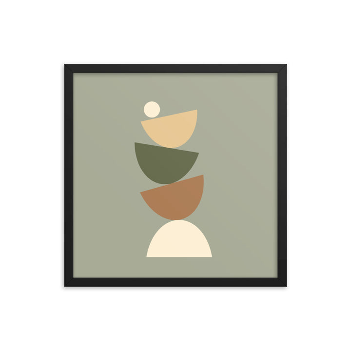 Earth toned "Balanced" Framed Poster. Earth Tones Collection.