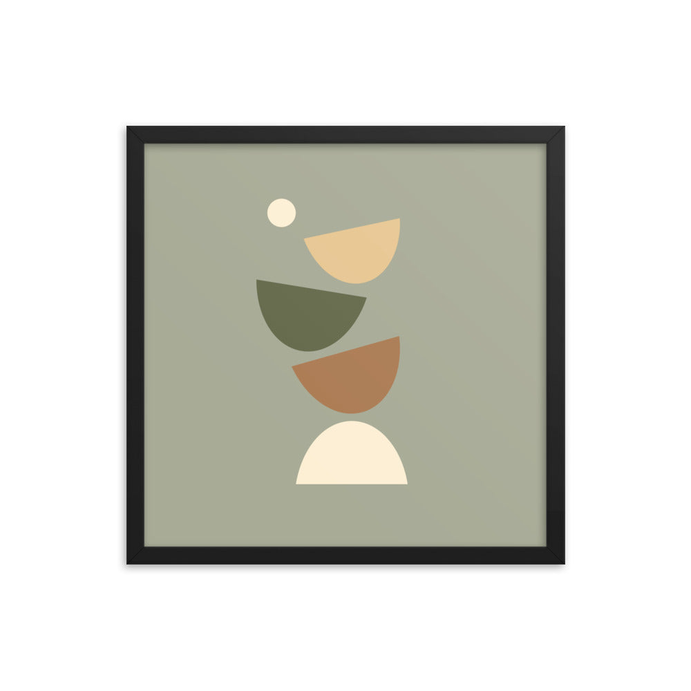 Flying apart earth toned Framed poster. Earth Tones Collection.