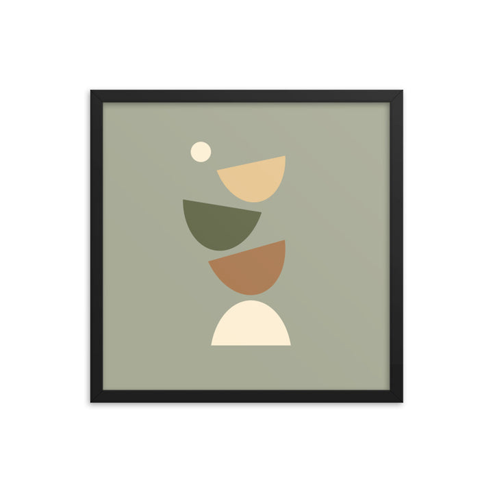 Flying apart earth toned Framed poster. Earth Tones Collection.
