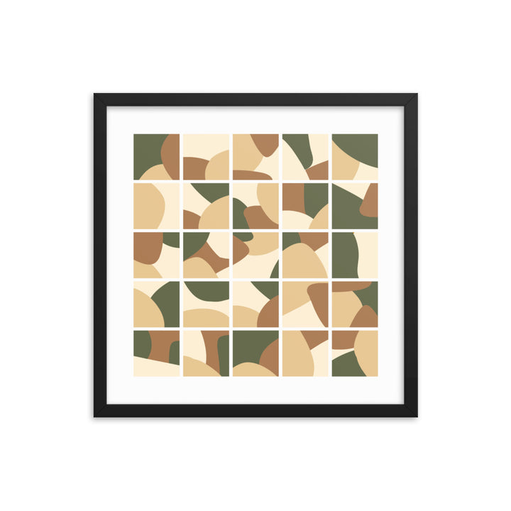 Earth Toned Collage Framed Poster. Earth Tones Collection.