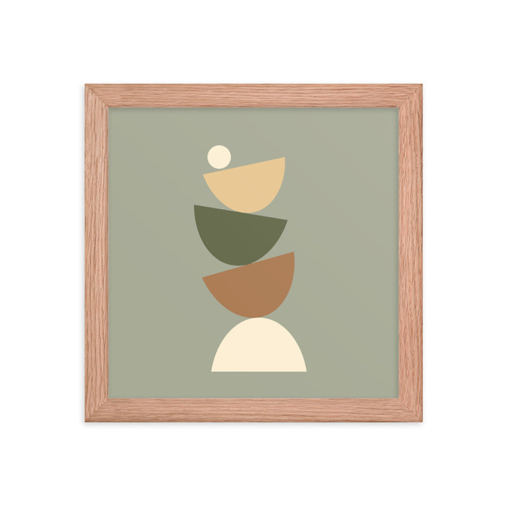 Earth toned "Balanced" Framed Poster. Earth Tones Collection.