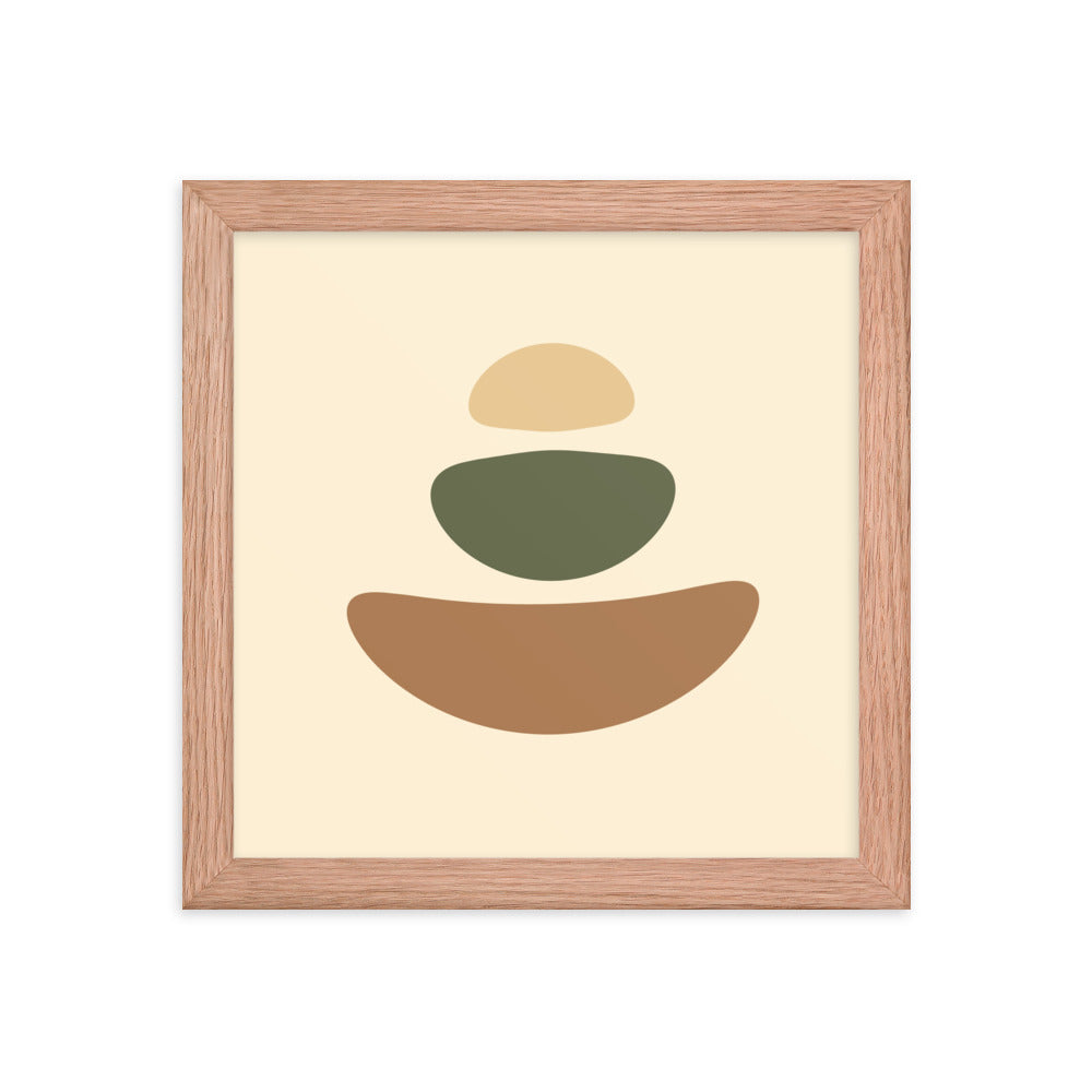 Earth toned mimimalist framed poster. Earth Tones Collection.