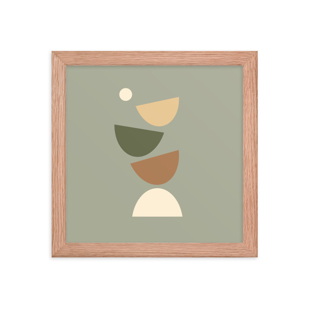 Flying apart earth toned Framed poster. Earth Tones Collection.