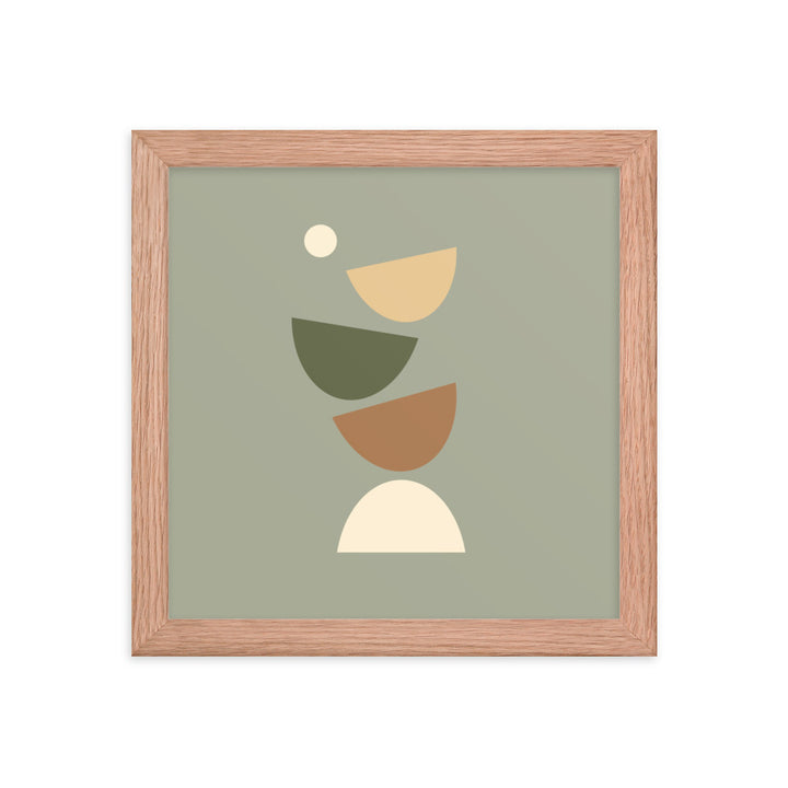 Flying apart earth toned Framed poster. Earth Tones Collection.