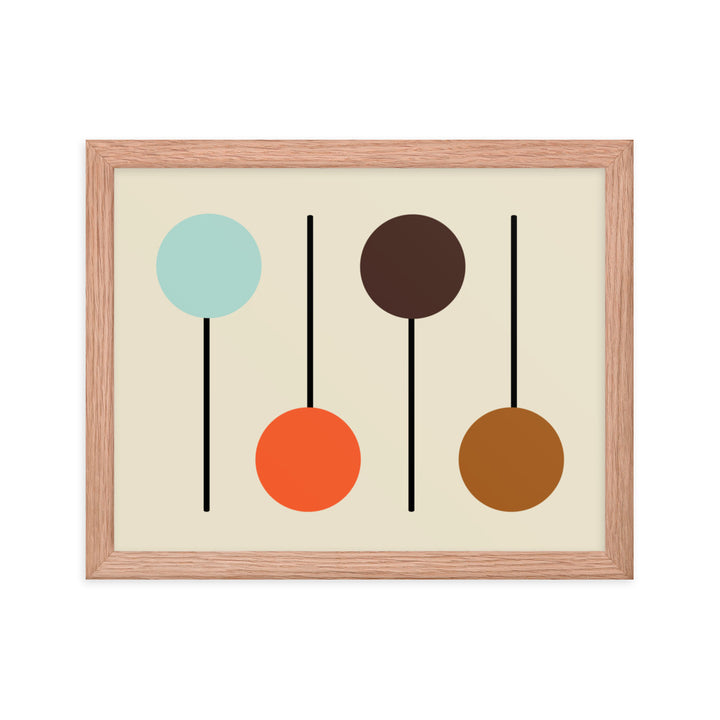 Mid Century Modern horizontal framed poster. Atomic Cat Collection.