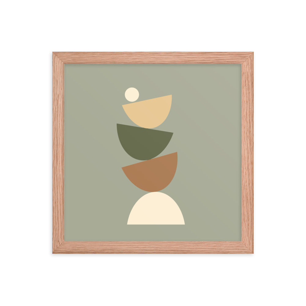 Earth toned "Balanced" Framed Poster. Earth Tones Collection.