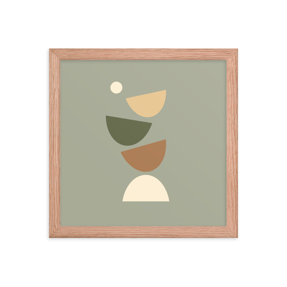 Flying apart earth toned Framed poster. Earth Tones Collection.